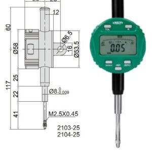 Digital Indicator (lug back) 25.4mm/1" Insize 2103-25-0