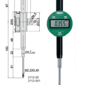 Digital Indicator (lug back) 50.8mm/2" (standar model) Insize 2112-50-0