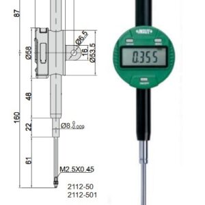 Digital Indicator (lug back) 50.8mm/2" (standar model) Insize 2112-501-0