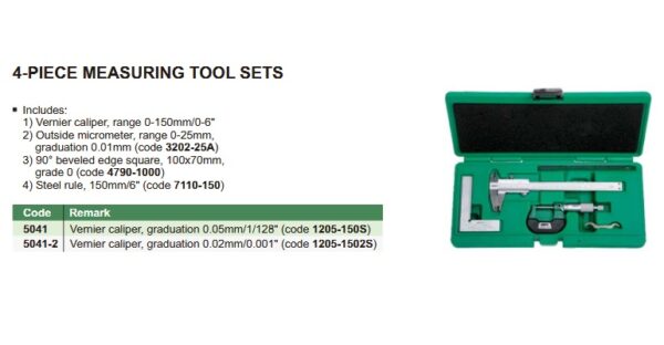 Measuring Tool Set 4 Pcs Insize 5041-23450