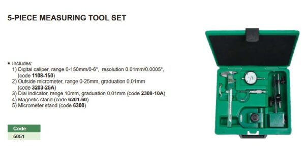 Measuring Tool Set 5 Pcs Insize 5051-23454