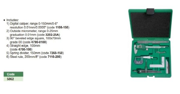 Measuring Tool Set 6 Pcs Insize 5062-23460
