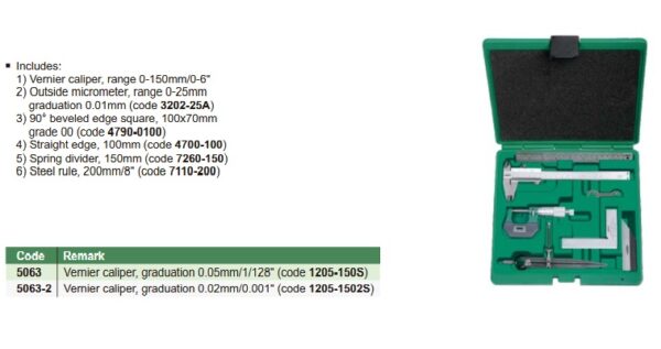 Measuring Tool Set 6 Pcs Insize 5063-23462