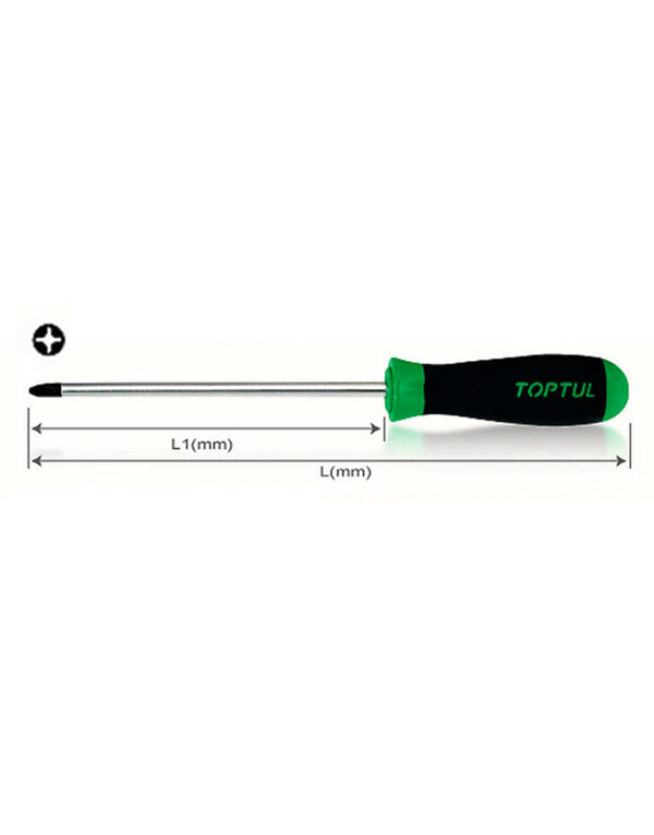 Obeng Phillips Anti-Slip Screwdrivers PH1 Toptul FBAB0110-22889