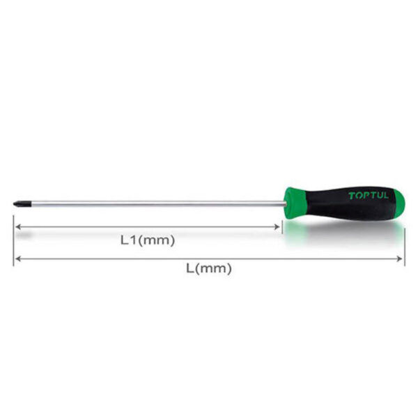 Obeng Extra Long Phillips Anti-Slip Screwdrivers PH1 Toptul FBCB0125-34635