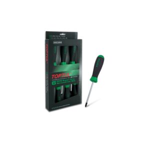 OBENG SLOTTED & PHILLIPS SUPER GRIP SCREWDRIVER SET TOPTUL GAAE0611-0