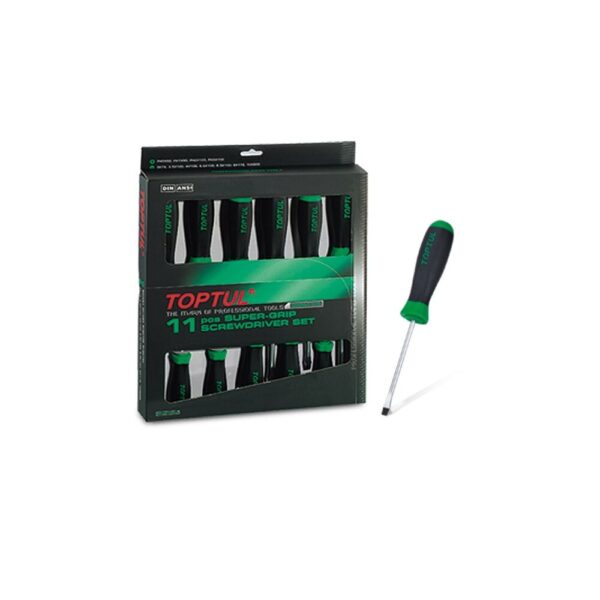 OBENG SUPER-GRIP SCREWDRIVER SET 11 PCS TOPTUL GAAE1101-0