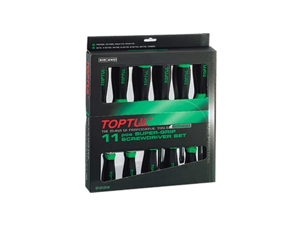 OBENG SUPER-GRIP SCREWDRIVER SET 11 PCS TOPTUL GAAE1101-23075