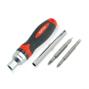 Obeng 7in1 High Torque Ratchet Screwdriver Set TOPTUL GAAR0402-0