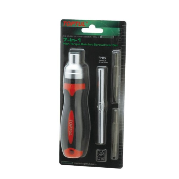Obeng 7in1 High Torque Ratchet Screwdriver Set TOPTUL GAAR0402-23180