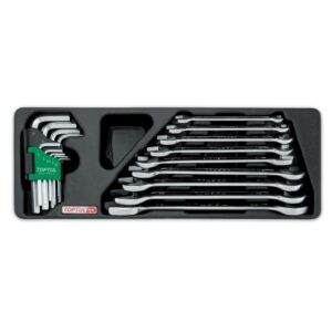 KUNCI 18pcs DOUBLE OPEN END WRENCH HEX KEY WRENCH SET TOPTUL GAAT1802-0