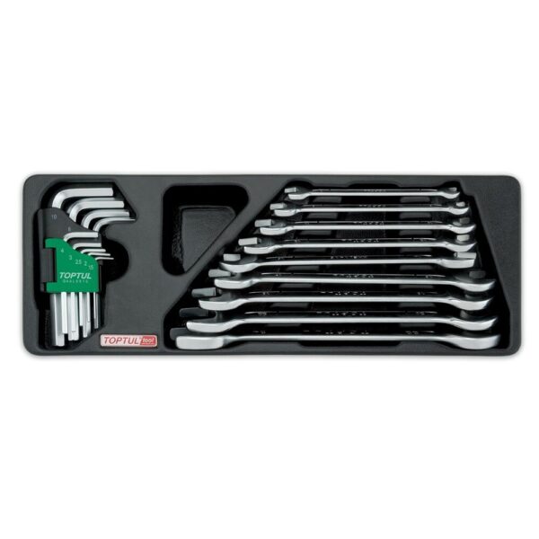 KUNCI 18pcs DOUBLE OPEN END WRENCH HEX KEY WRENCH SET TOPTUL GAAT1802-0