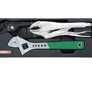 Kunci Pas & Tang Adjustable Wrench & Pliers Set 3 Pcs Toptul GBAT0301-0