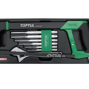 Hacksaw, Adjustable Wrench & Pin Punch Set 8 Pcs Toptul GCAT0801-0