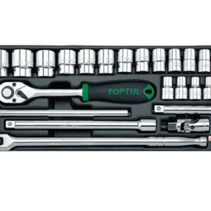 Kunci Sock DR.12PT Flank Socket Set 1/2" 24 Pcs Toptul GCAT2404-0