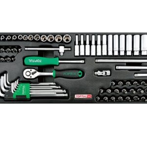 Socket & Ball Point Hex Key Wrench Set DR.6PT 1/4" 72 Pcs Toptul GCAT7202-0