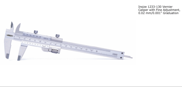 Jangka Sorong Vernier Caliper With Fine Adjustment 0-130mm/0-5" Insize 1233-130-0