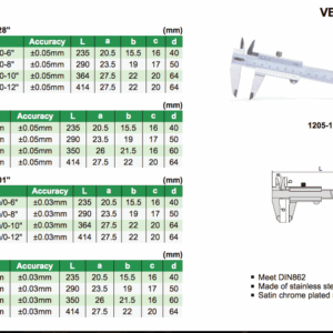 Jangka Sorong 0-200mm x 0.02mm Vernier Caliper Insize 1205-2001S-0