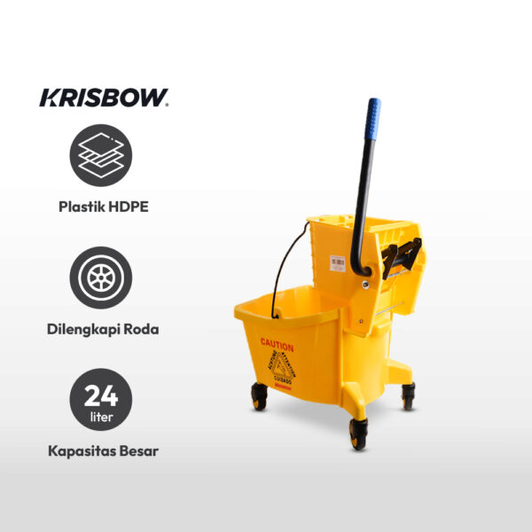Ember Pel Bucket Wringer One Pail Yellow 24 L Krisbow 10209060-40013