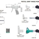 PISTOL GRIP THREE POINTS BORE GAGE (w/ setting rings, electronic indicators are not included) 6-12mm INSIZE 2124-S123-0