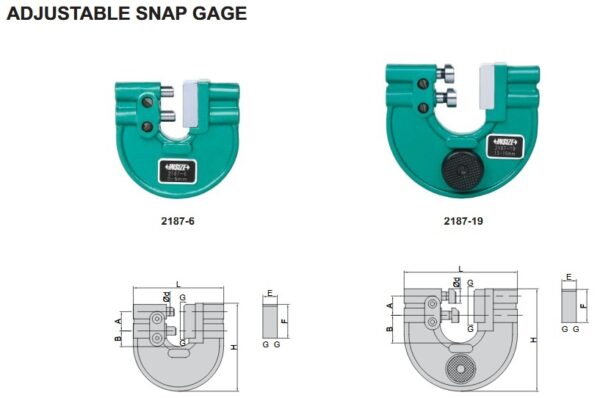 Adjustable Snap Gage 0-6mm Insize 2187-6-24416