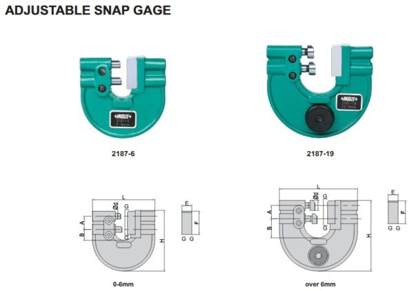 Adjustable Snap Gage 76-82mm Insize 2187-82-24448