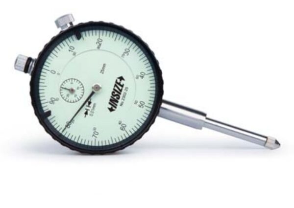 Dial Indicator flat back 25mm, 0.01mm Insize 2302-25F-0