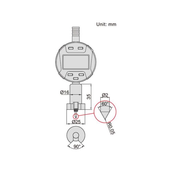 Digital Surface Profile Gage 0-12.7mm/0-0.5" Insize 2843-10-24779