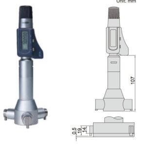 Digital Wide Range Three Points Internal Micrometer (with setting ring) 100-150mm/3.94-5.91" Insize 3128-150-0
