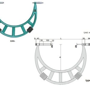 Outside Micrometer With Extension Anvil Collar 600-700mm Insize 3205-700-0