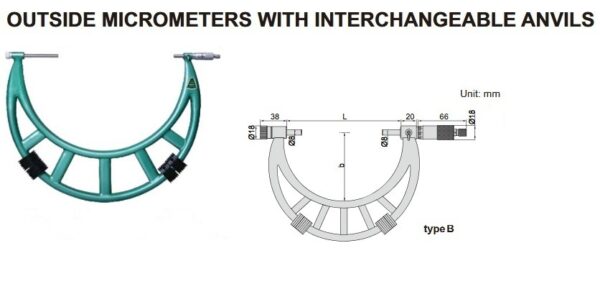 Outside Micrometer With Extension Anvil Collar 900-1000mm Insize 3206-1000-25660