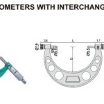 Outside Micrometer With Interchangeable Anvils 0-100mm Insize 3206-100A-0