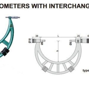 Outside Micrometer With Extension Anvil Collar 600-700mm Insize 3206-700-0