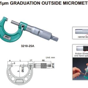 Graduation Outside Micrometer Set 1um 0-100mm Insize 3210-1004A-0
