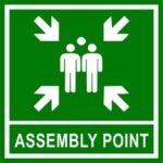 Tanda Arah Assembly Point 48x36cm Fosfor Aluminium-0