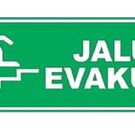Tanda Arah Jalur Evakuasi Kiri 48x36cm Fosfor Aluminium-0