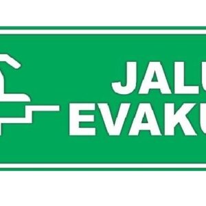 Tanda Arah Jalur Evakuasi Kiri 48x36cm Fosfor Aluminium-0