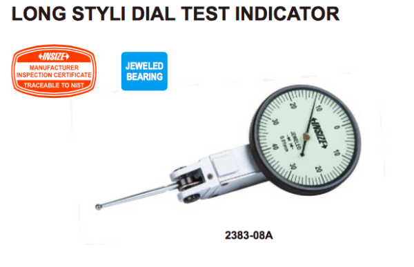 Long Styli Dial Test Indicator 0.8mm Insize 2383-08A-0