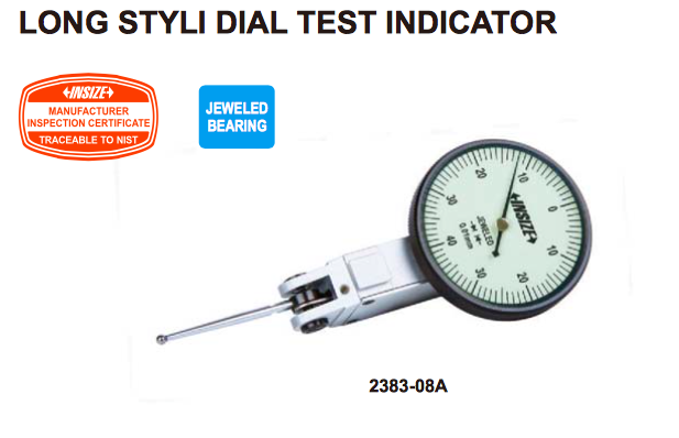 Long Styli Dial Test Indicator 0.8mm Insize 2383-08A-0
