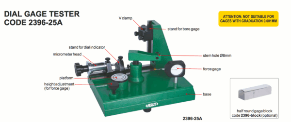 Dial Gage Tester 25-800µm Insize 2396-25A-0