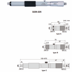 Tubular Inside Micrometer Range 575-600mm Insize 3229-600-0