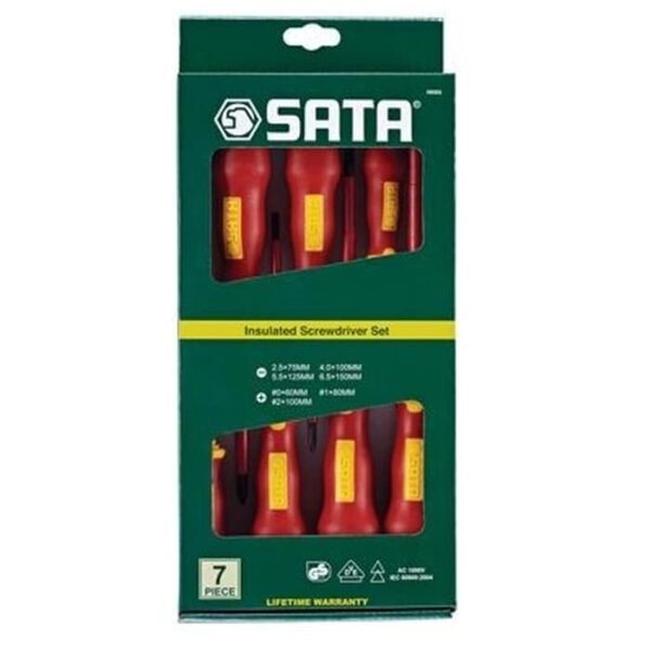 Obeng VDE Insulated Screwdriver Set 7 Pc Sata 09303-0