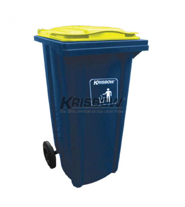 Tempat Sampah Dust Bin Neo Blue 240L With Yellow LID Krisbow 10082102-27081
