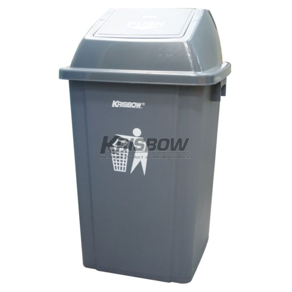 Tempat Sampah Dust Bin Grey And Push Cover 60 L Krisbow 10091944-27071