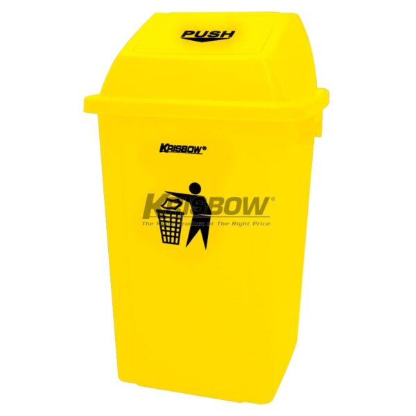 Tempat Sampah Dust Bin Yellow 60L And Push Cover Krisbow 10091945-26589
