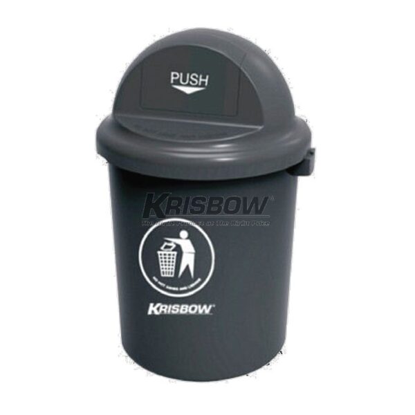 Tempat Sampah Dust Bin Dark Grey 110L And Push Cover Krisbow 10091976-27301