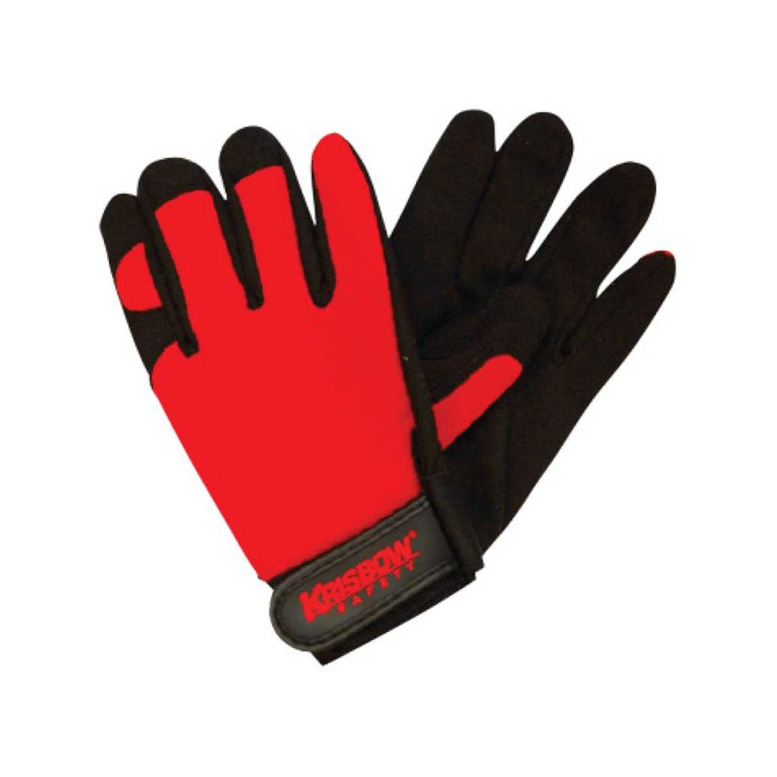 Sarung Tangan Work Glove (L) Black & Red Leather Krisbow KW1000240