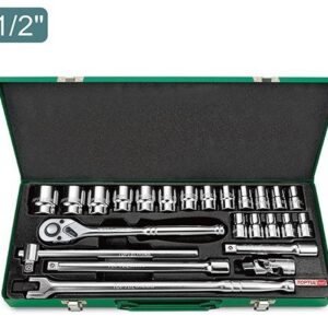 Kunci Sock Socket Set - Mirror 1/2" DR. 6PT 24pcs Toptul GCAD2401-0