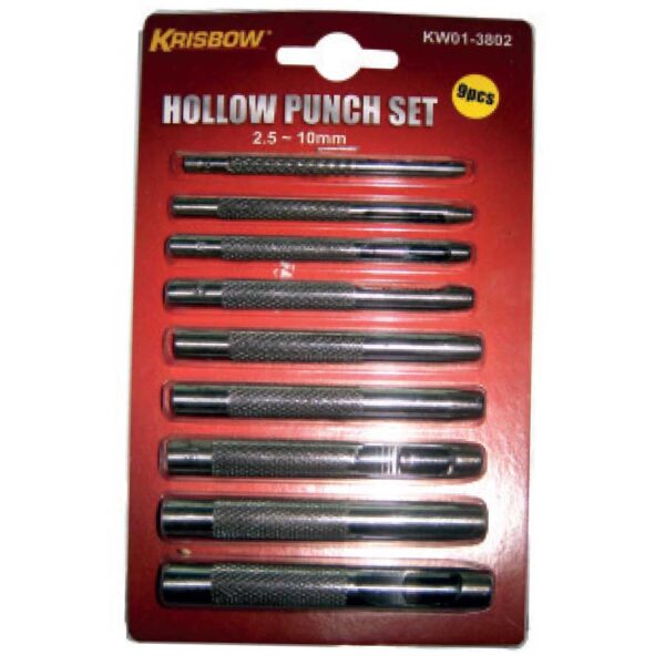 Hollow Punch 2.5-10MM 9PCS Krisbow KW0103802-26555