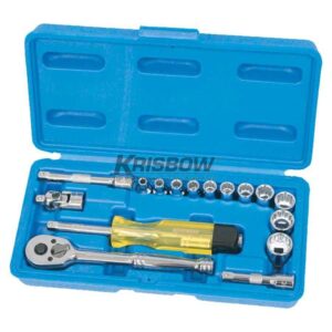 Kunci Sock Socket Set SQ1/4INC 4-14MM 18PCS Krisbow KW0104028-0